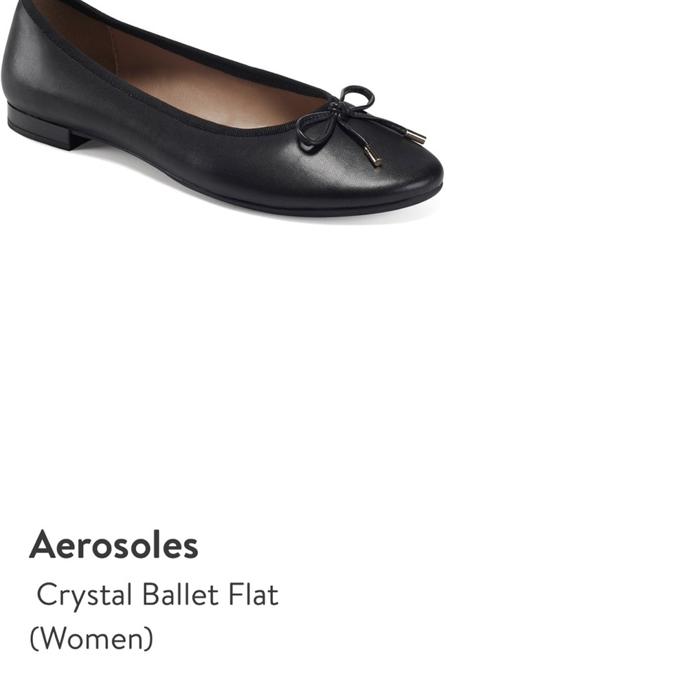 Aerosols black ballet flat size 9 leather